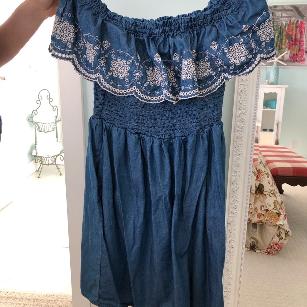 Blue off the shoulder Dress